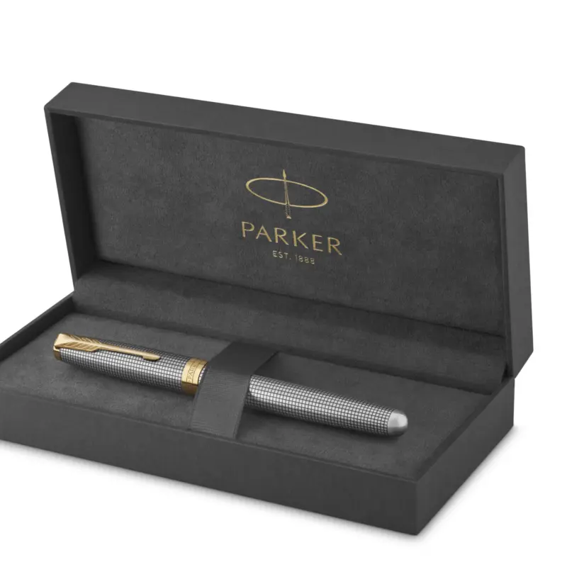 Parker SONNET CISELÉ SILVER GT Penna Stilografica Box by Fulker